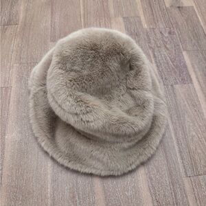New ASOS Furry Tan Bucket Hat S/M